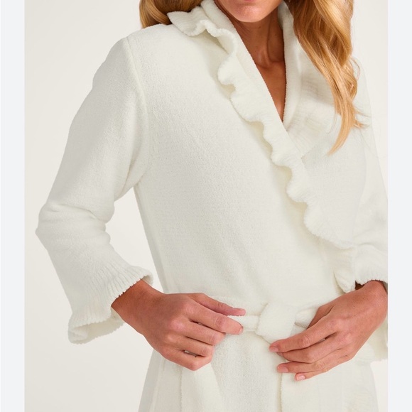 Betsey Johnson Cream Ruffle Robe - Picture 1 of 12